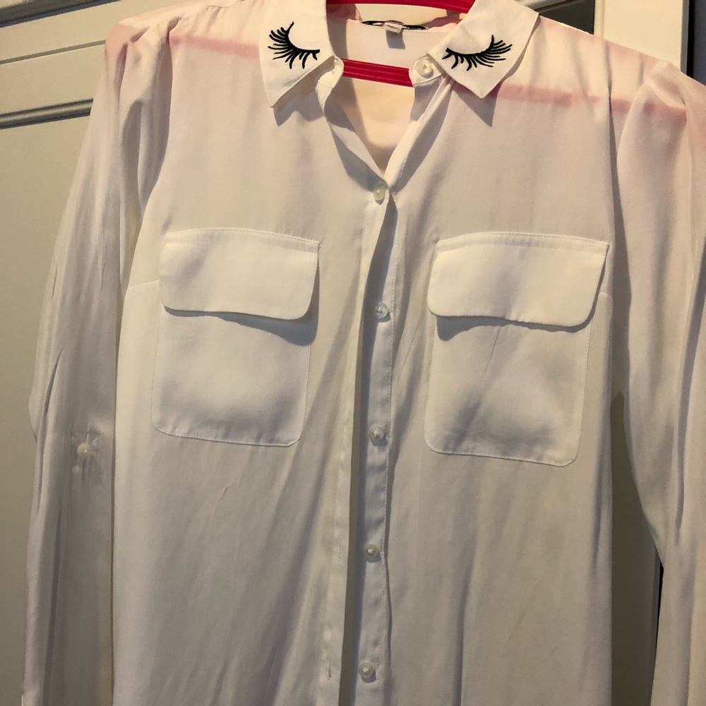 Express White Long Sleeve Button Down